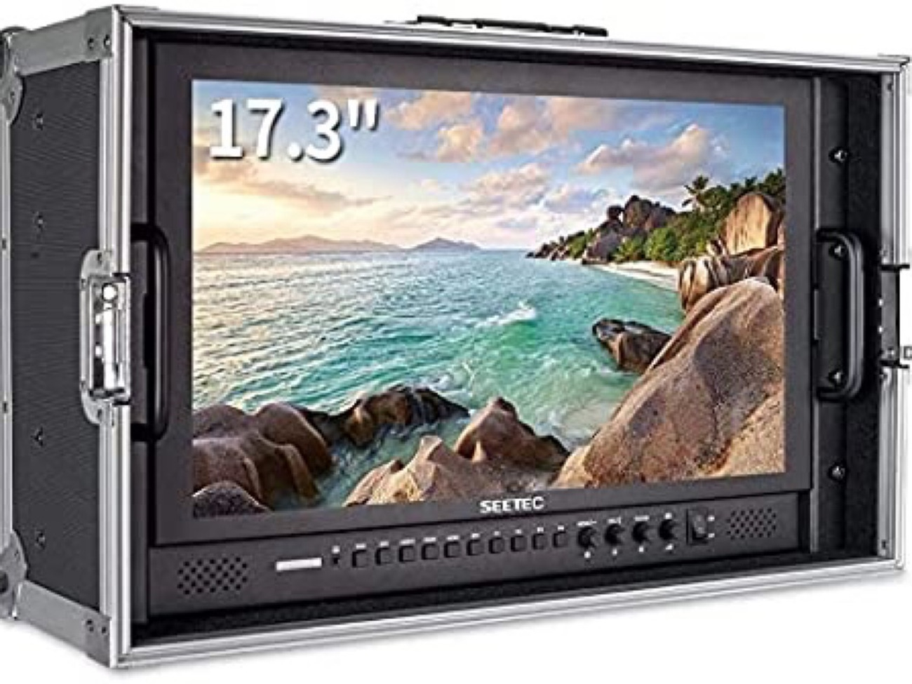 Seetec 17” broadcast monitor with 2x v- lok batteries