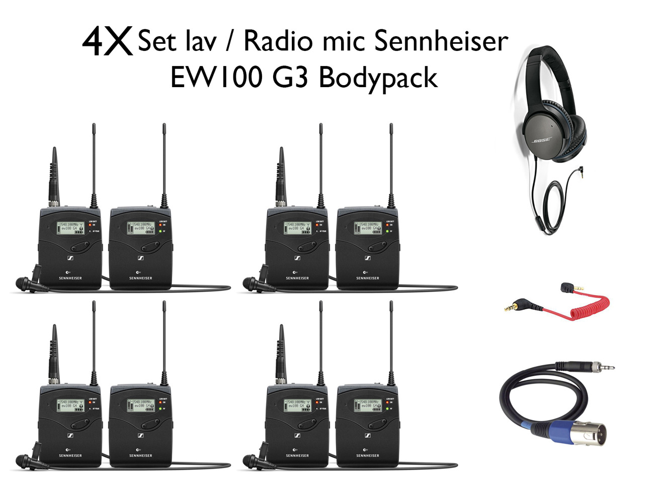 Sennheiser ew 100-eng g4 / g3 wireless lav mic combo system