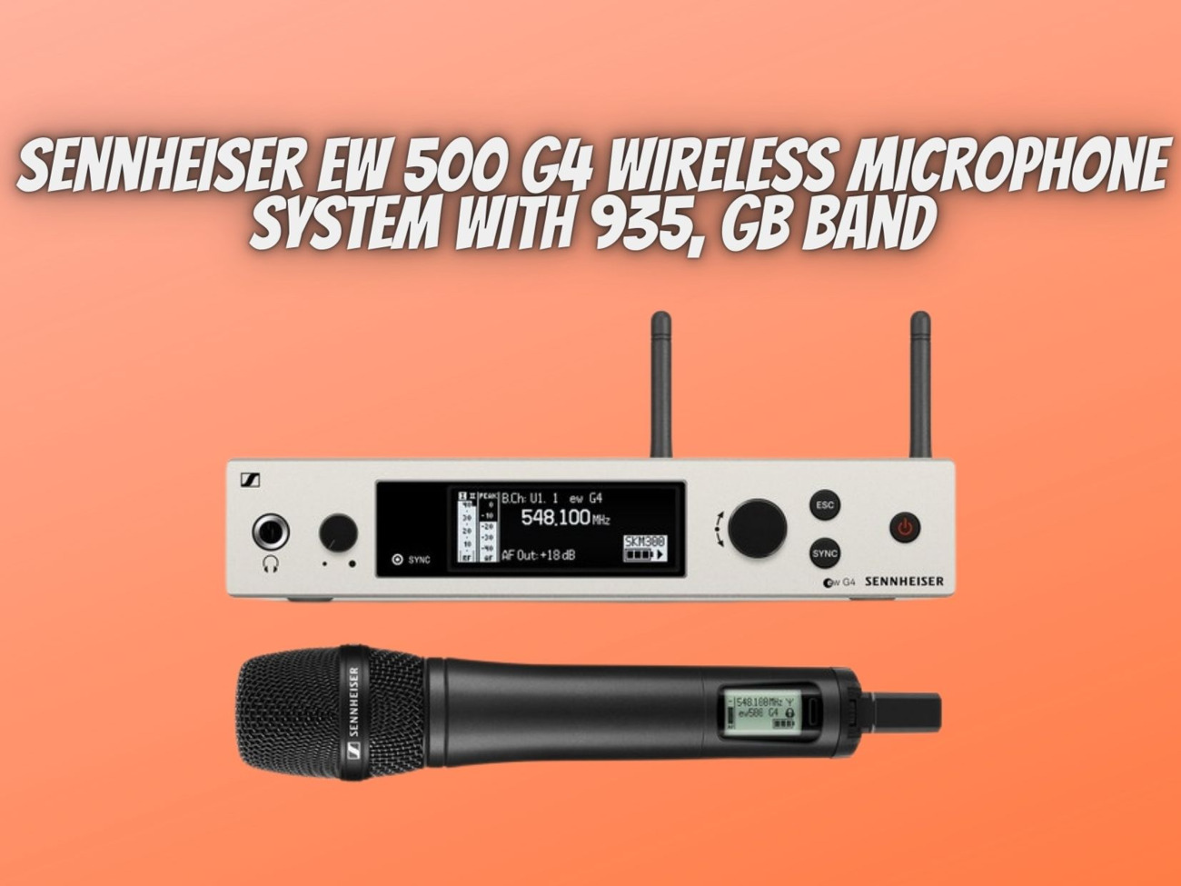Sennheiser ew 500 g4 wireless mic system with 935, gb band