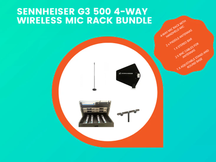Sennheiser g3 500 series 4-way wireless mic rack bundle