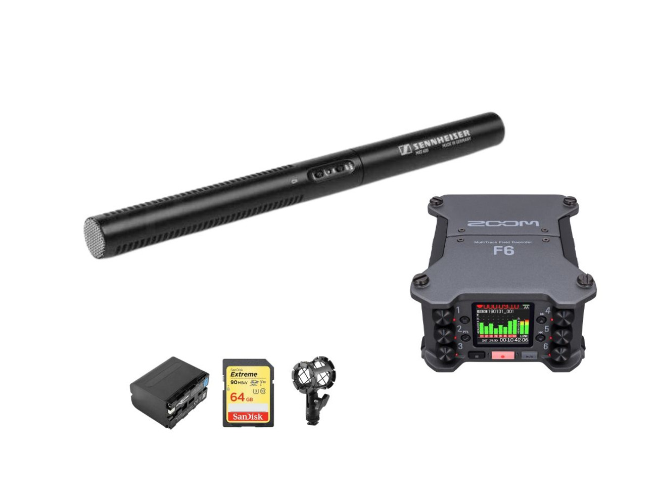 Sennheiser mke 600 + zoom f6 (32bit audio field recorder)