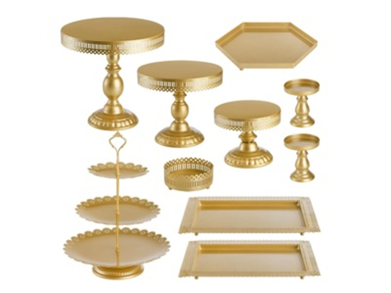 Set of 10 cake stand, metal cupcake stand set