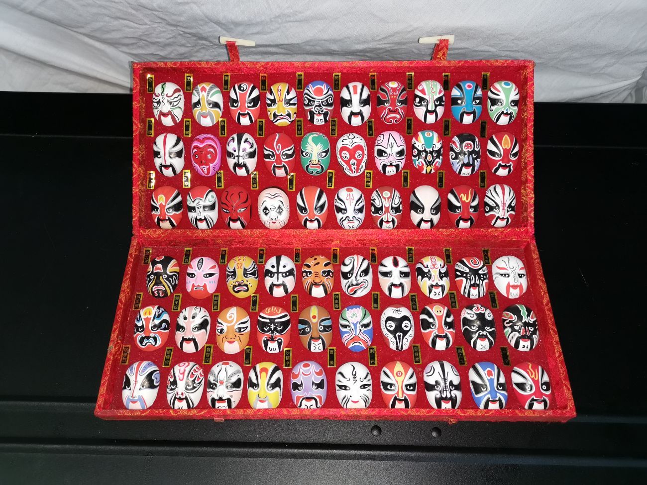 Set of 66 hand painted chinese opera facial
