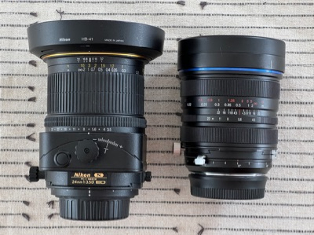 Set of architectural tilt shift lenses 24mm + 15mm