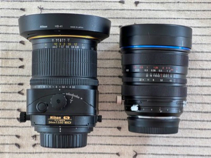 Set of architectural tilt shift lenses 24mm + 15mm