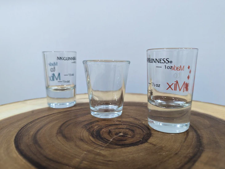 Set of three shot glasses