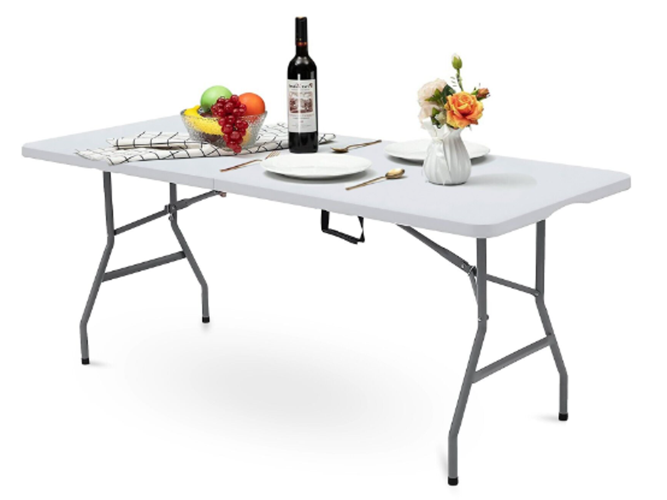 Set of two 6ft folding trestle table party stall vendor market