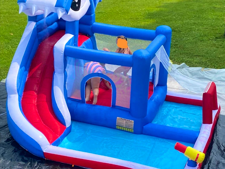 Shark inflatable bouncy castle & waterpark 2 in 1