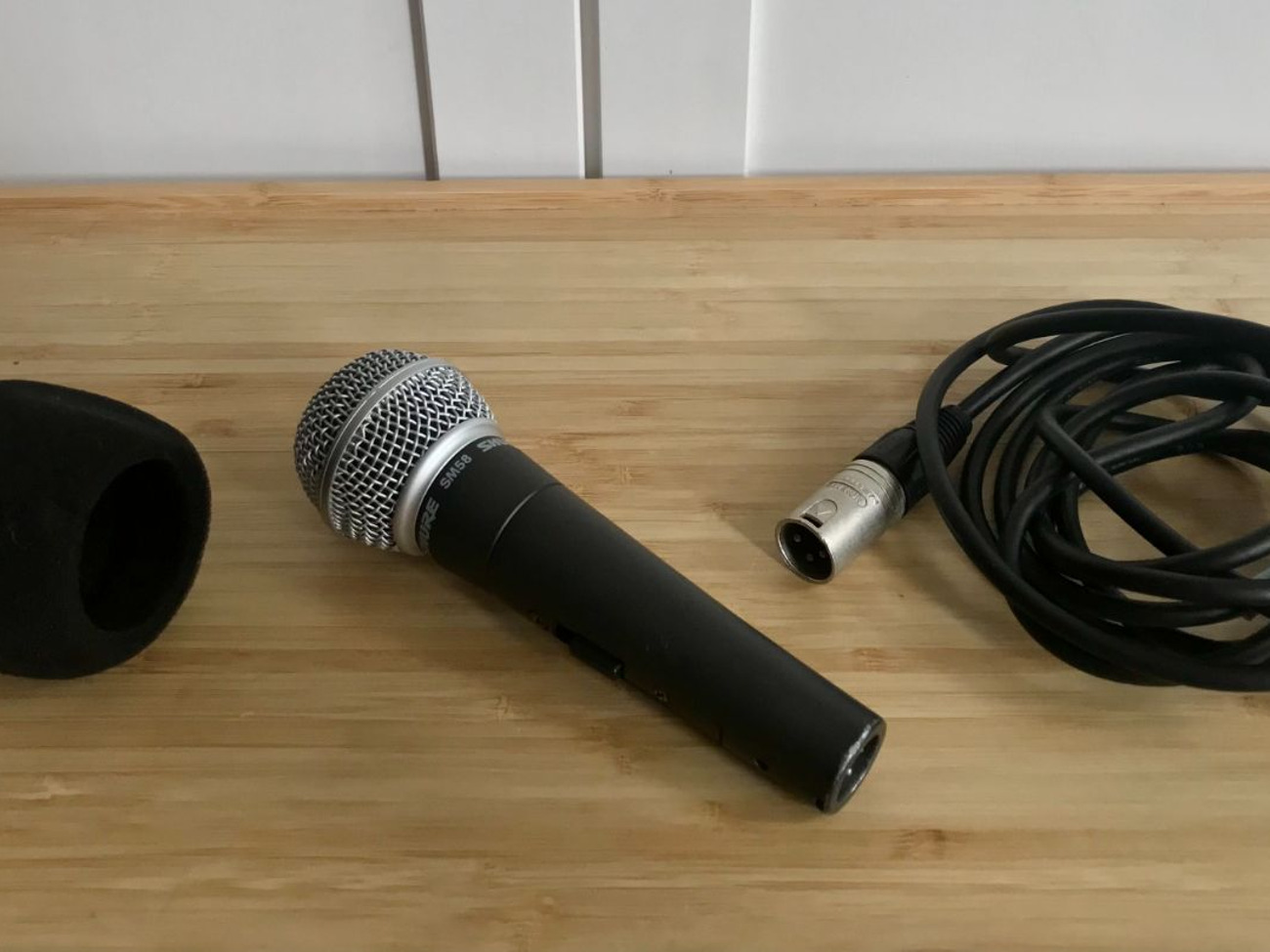 Shure mic sm58 + cover + xlr cable 