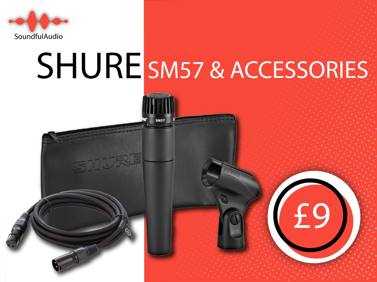 Shure sm57 dynamic microphone & accessories