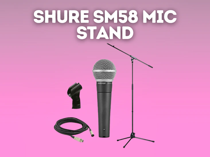 Shure sm58 dynamic vocal microphone + stand and 6m xlr cable