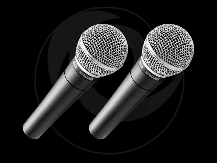 Shure sm58 dynamic vocal microphone x2 pair