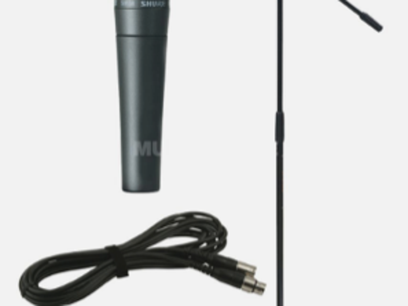 Shure sm58 microphone + boom stand + 5m xlr lead