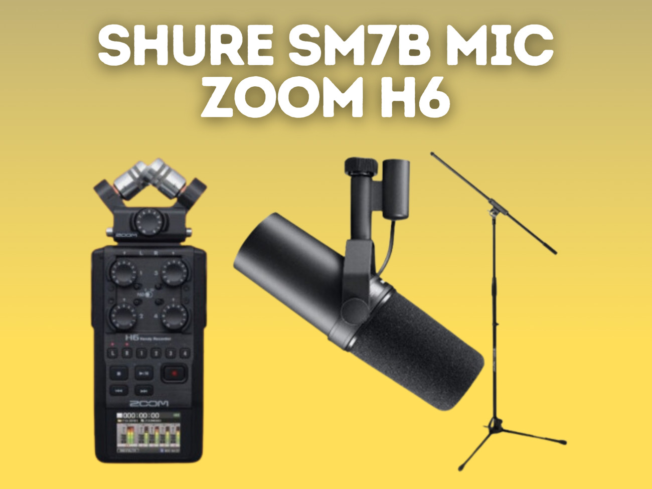 Shure sm7b dynamic studio microphone + recorder