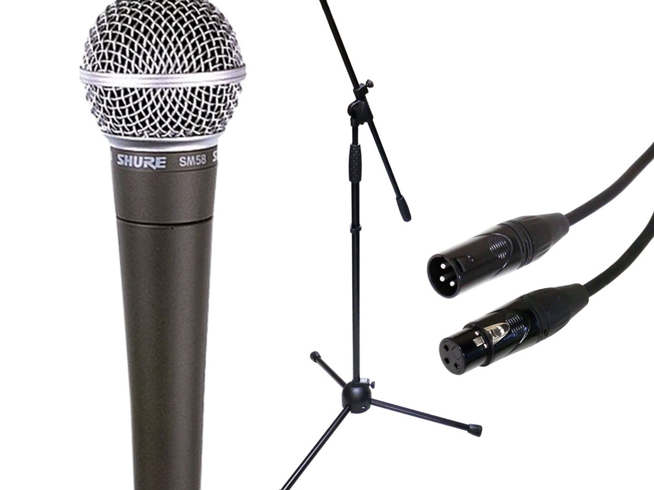 Shure vocal mic, stand & xlr 
