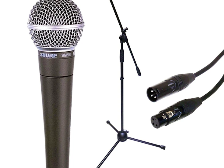 Shure vocal mic, stand & xlr