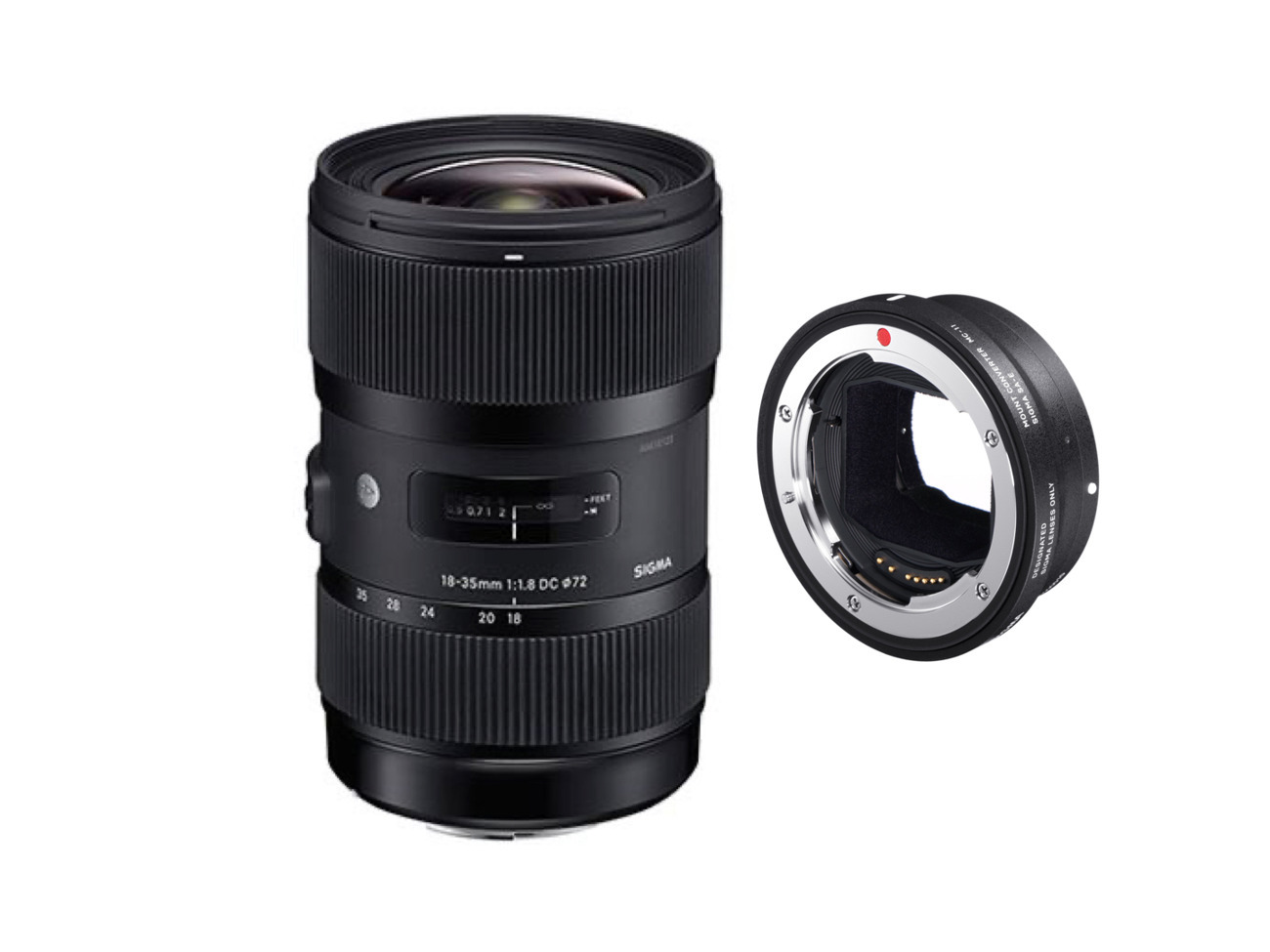 Sigma 18-35mm f/1.8 ef + sigma mc-11 ef-e mount lens adapter