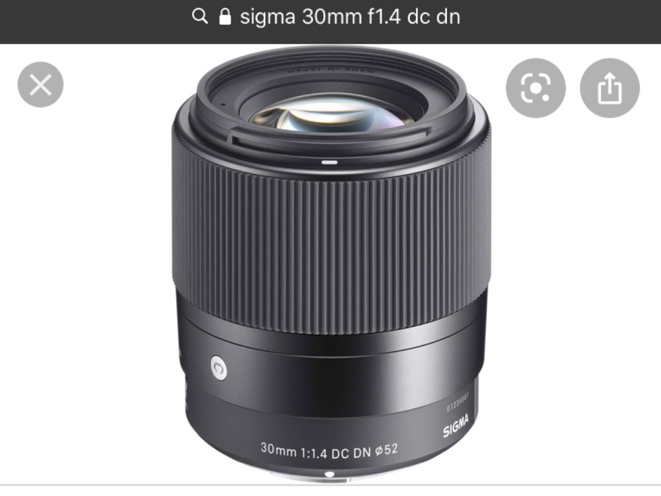 Sigma 33b965 30 mm f1.4 dc dc sony e-mount-black