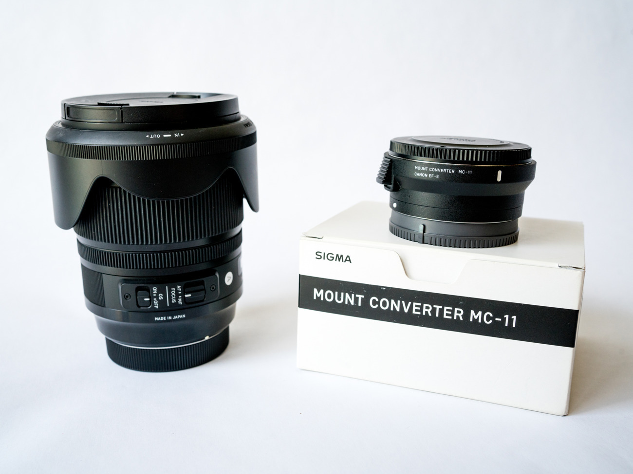 Sigma art 24-105mm lens, f4, canon ef mount + sony e mount adaptor 