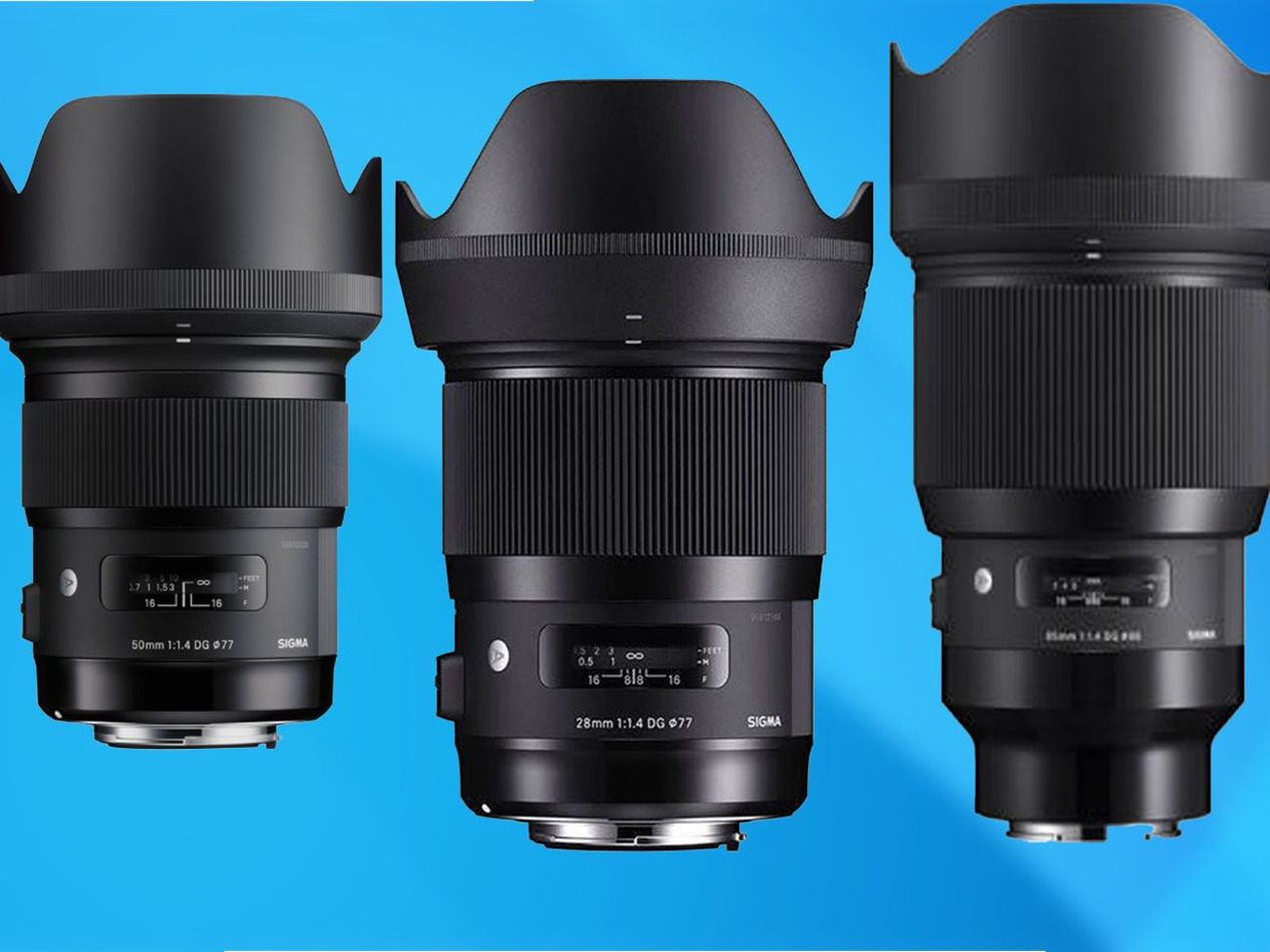 Sigma art dg hsm f1.4 - 28mm, 50mm, & 85mm - sony e mount