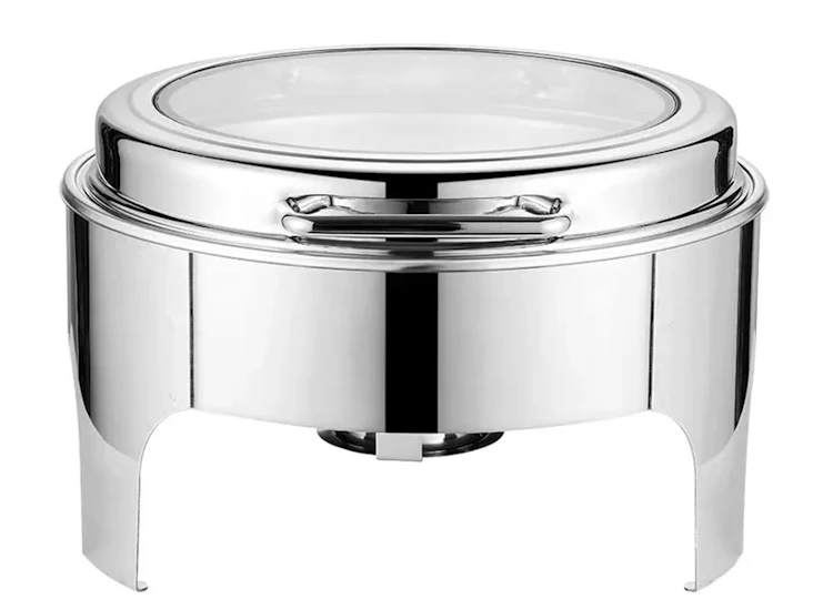 Silver round chaffing dish - 7 quart