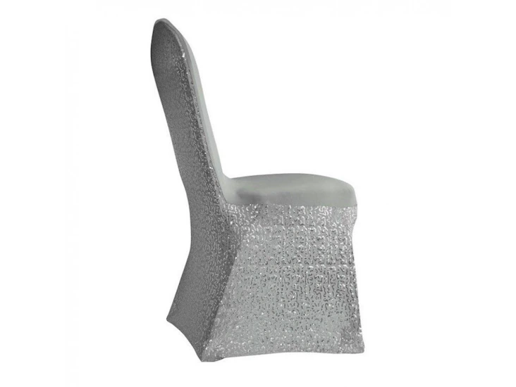 Silver sequins spandex chair cover