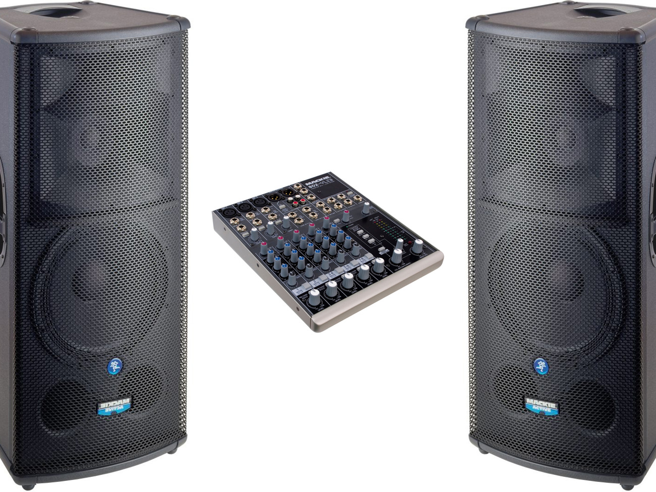 Simple and powerful full range mackie sr1530z pa system plug and play loud!