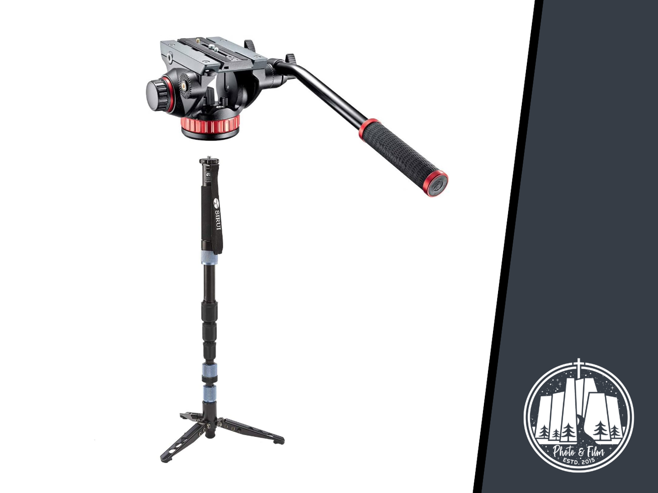 Sirue p-2045 monopod + manfrotto pro video head