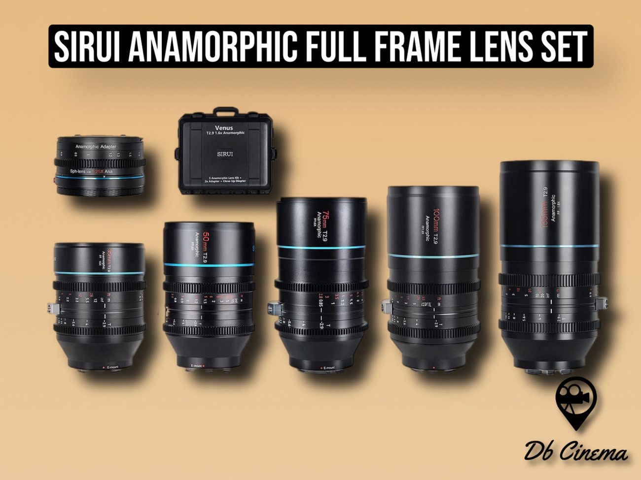 Sirui venus lens set 1.66x anamorphic cine e/ef/pl 