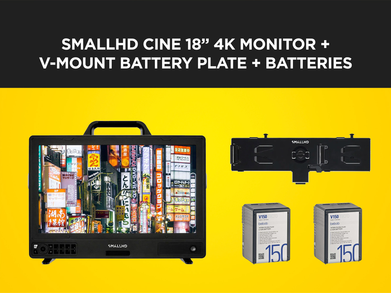 Smallhd cine 18" 4k production monitor + v-mount package