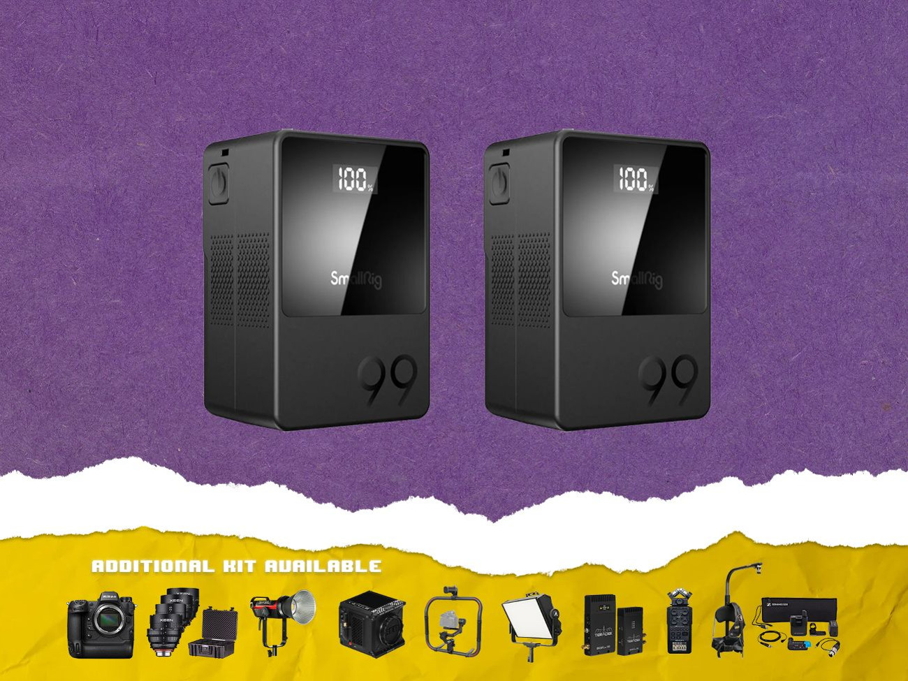 Smallrig 99wh(6700mah) v mount 2x battery kit