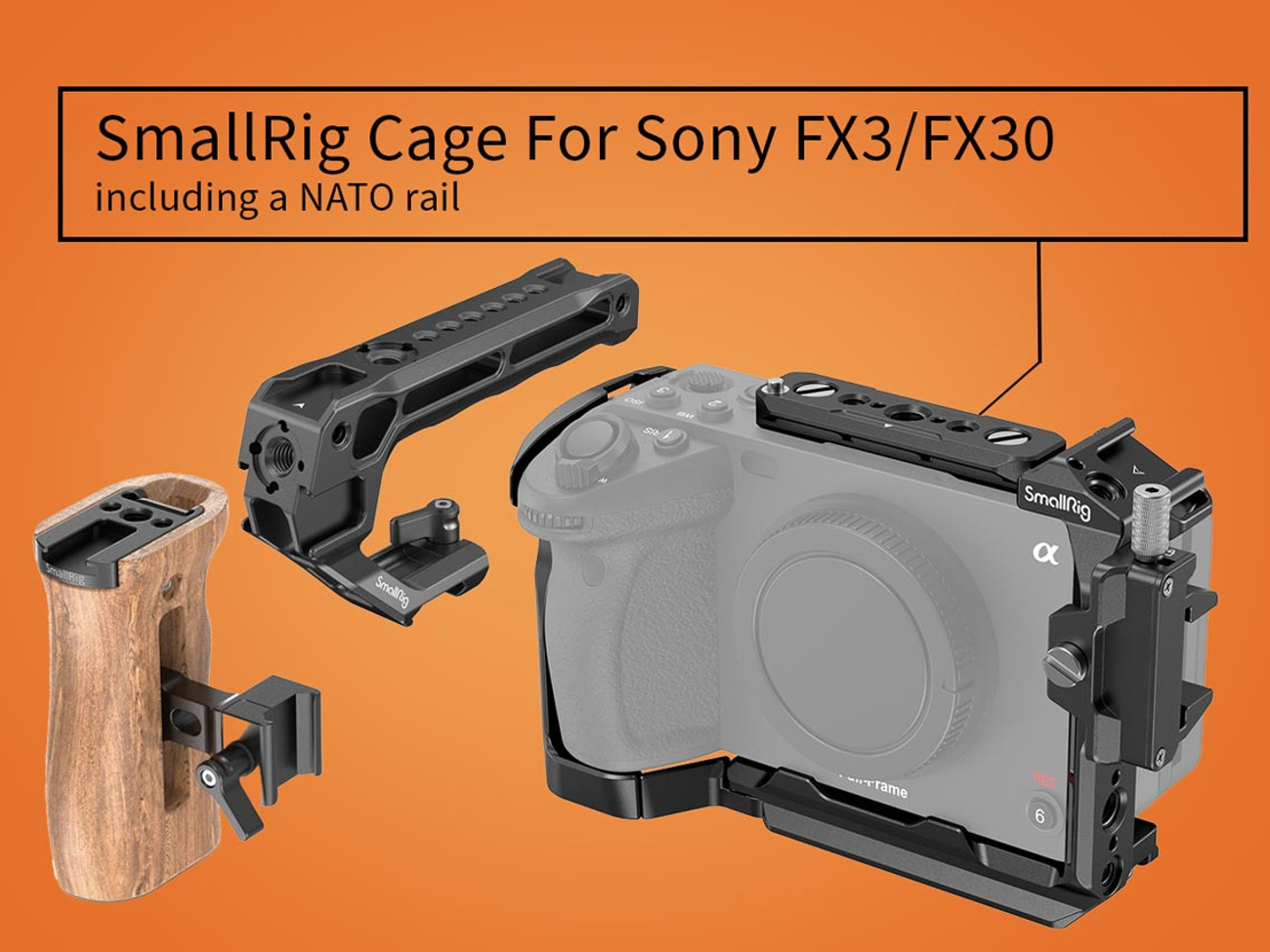 Smallrig sony fx30 fx3 cage - hdmi cable clamp and handles 