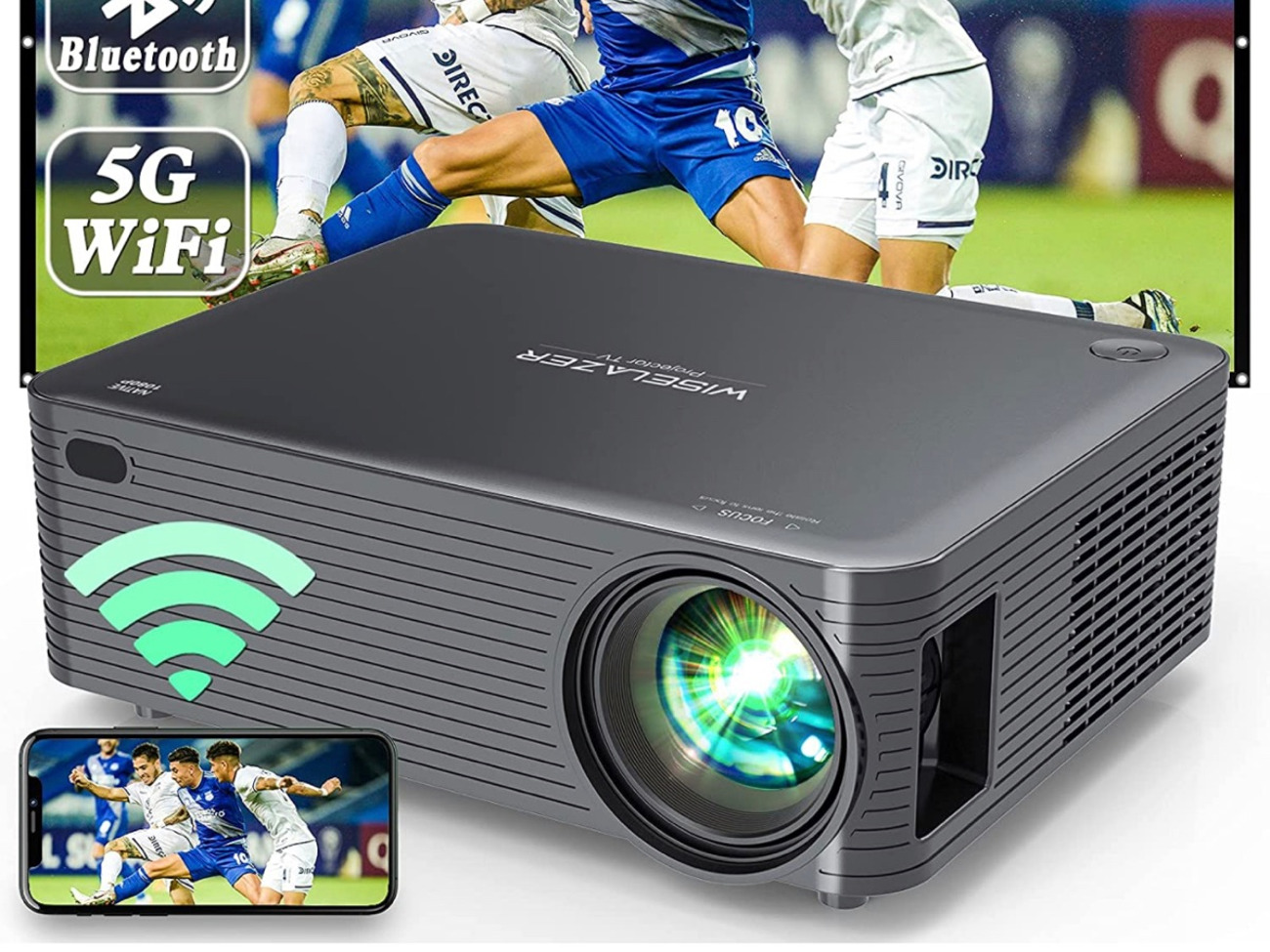 Smart video projector - bluetooth, wifi apple & android