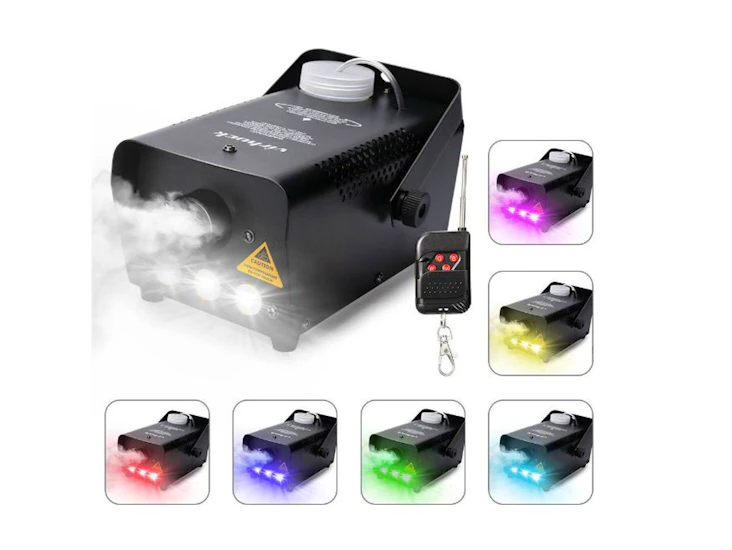 Smoke machine fog mist effect colorful led light + remote