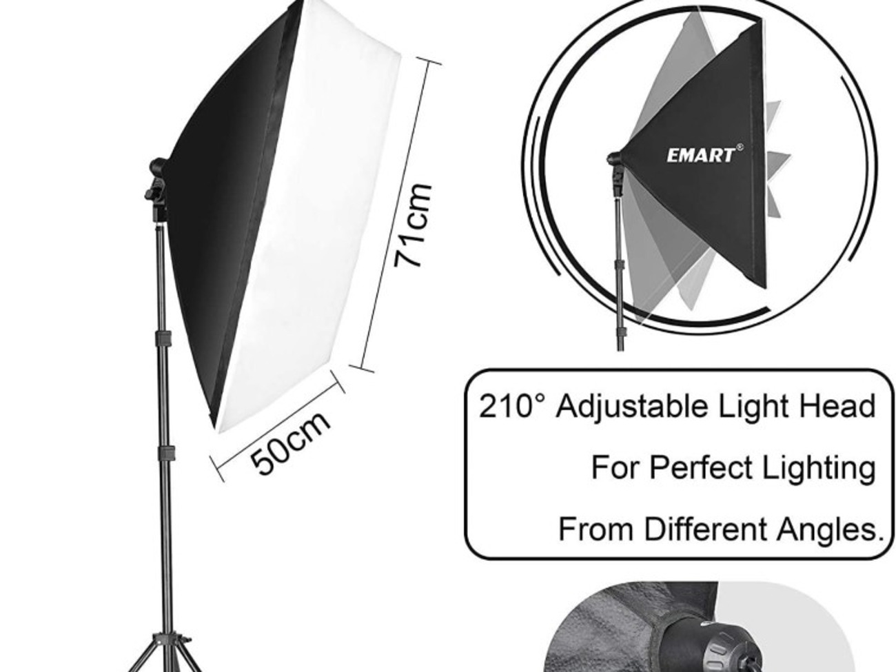 Soft box lighting kit with sandbags