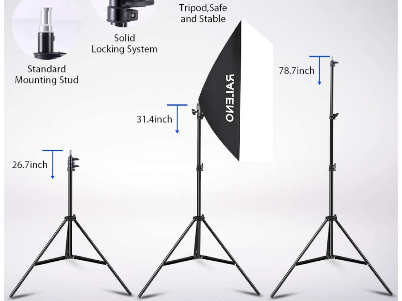 Softbox photography lighting kit, 800w studio light 