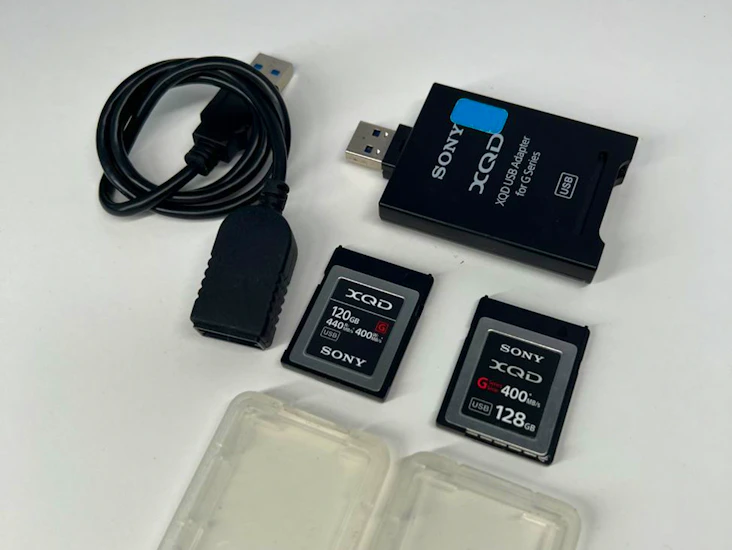 Sony 128gb xqd + camera card reader usb f s 7 5