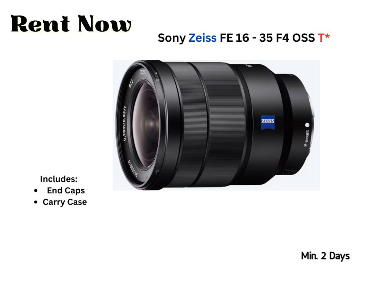 Sony 16 - 35 mm f4 oss t* vario tesser