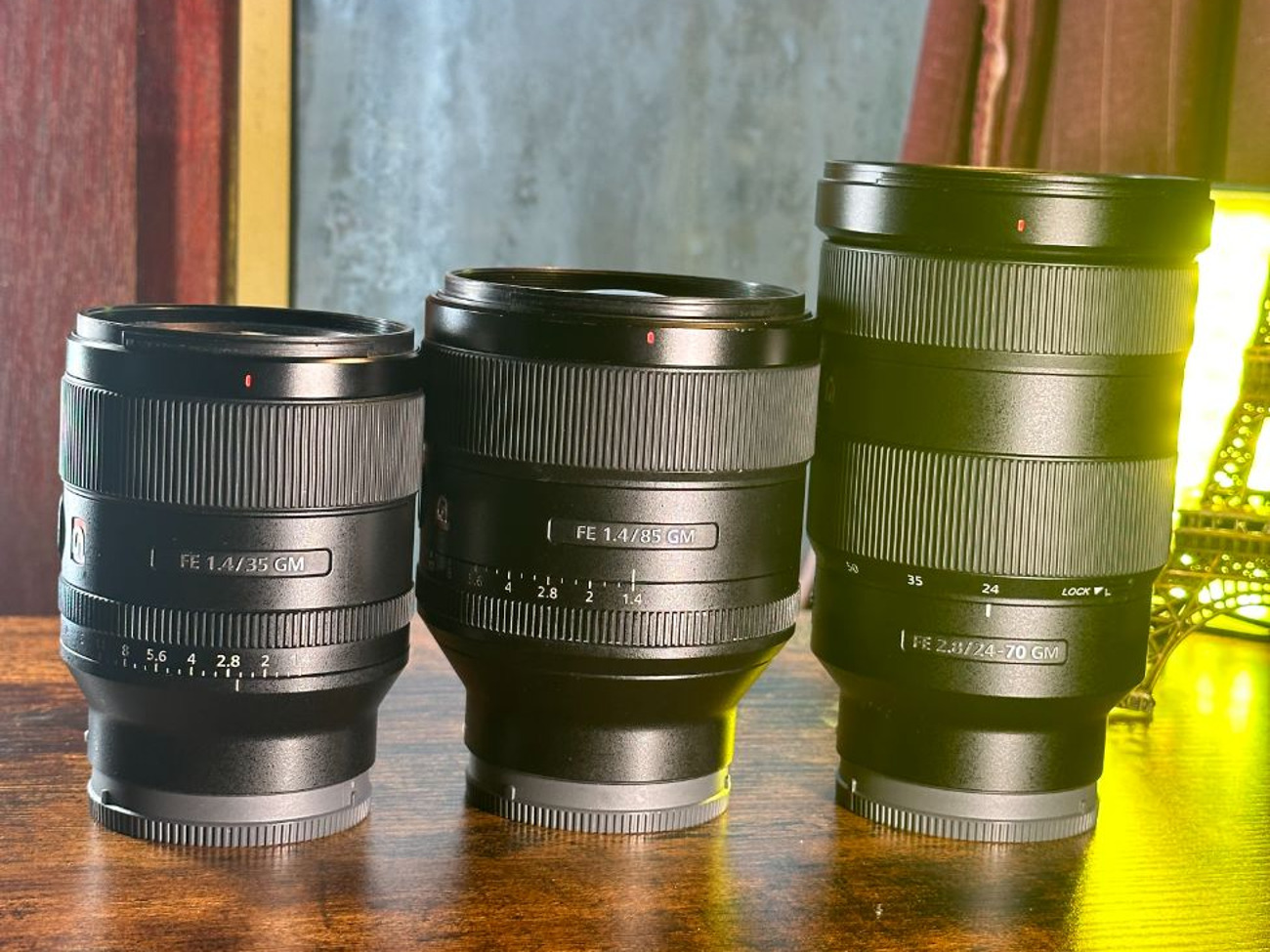 Sony 24-70mm f2.8 + 35mm  f1.4 gm + 85mm f1.4 gm