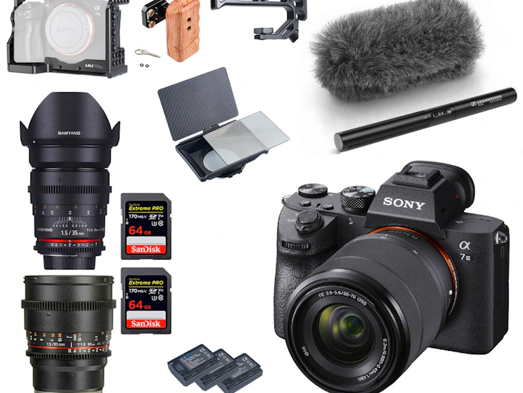 Sony a7 iii kit (cine lens + mirophone + matte box)