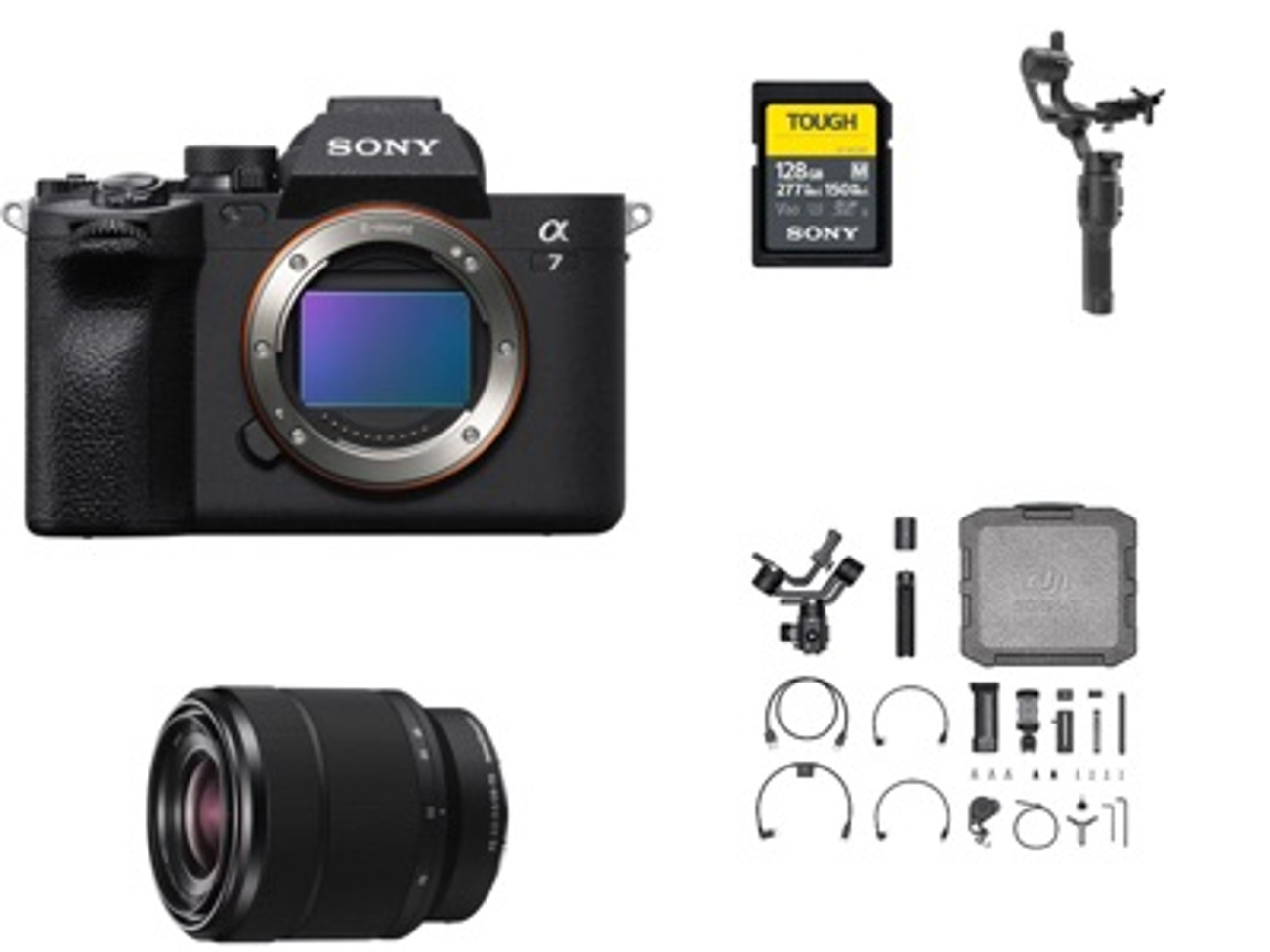 Sony a7 iv with 28-70mm kit lens & dji ronin sc gimbal kit