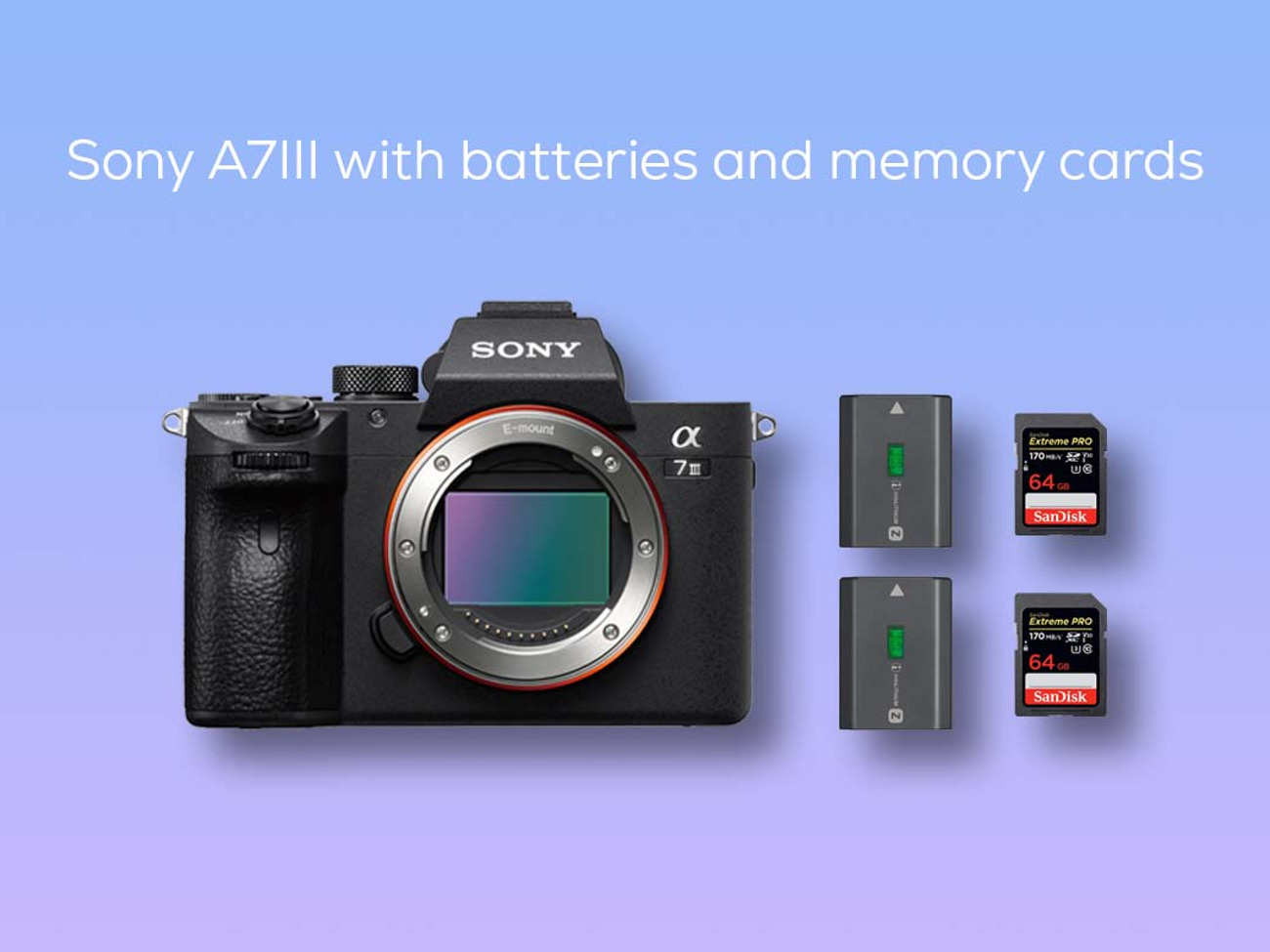Sony a7iii + 2 batteries | 64gb memory cards