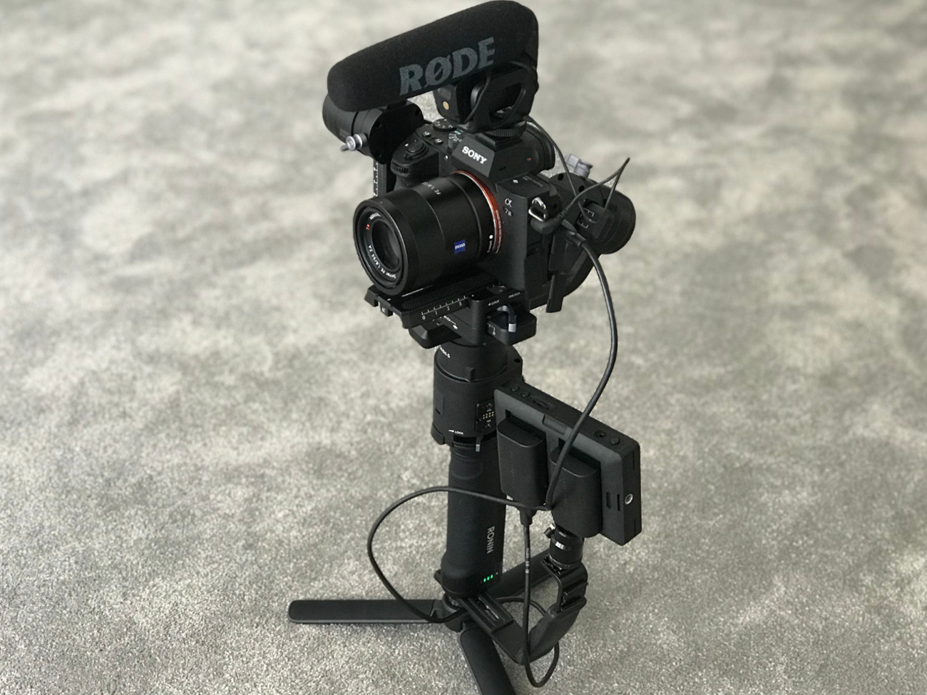 Sony a7iii + dji ronin s w/ lenses+rode mic+smallhd monitor