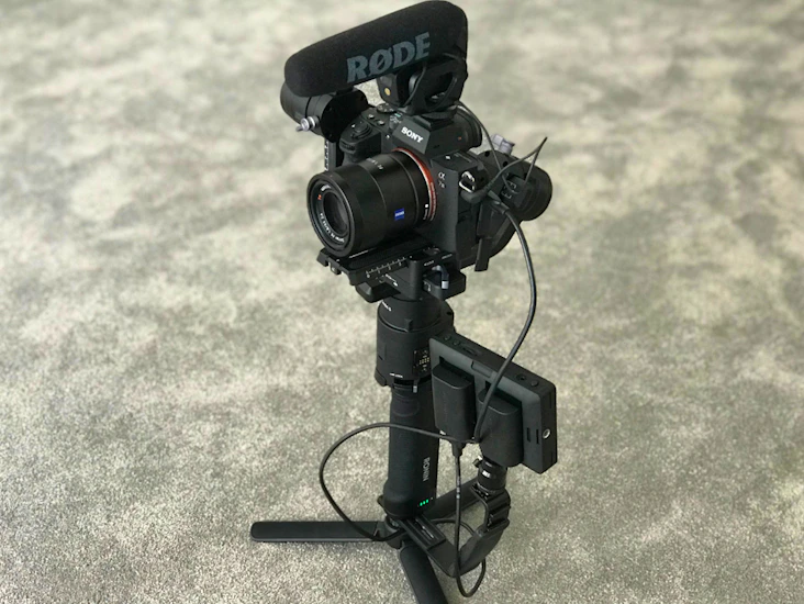 Sony a7iii + dji ronin s w/ lenses+rode mic+smallhd monitor