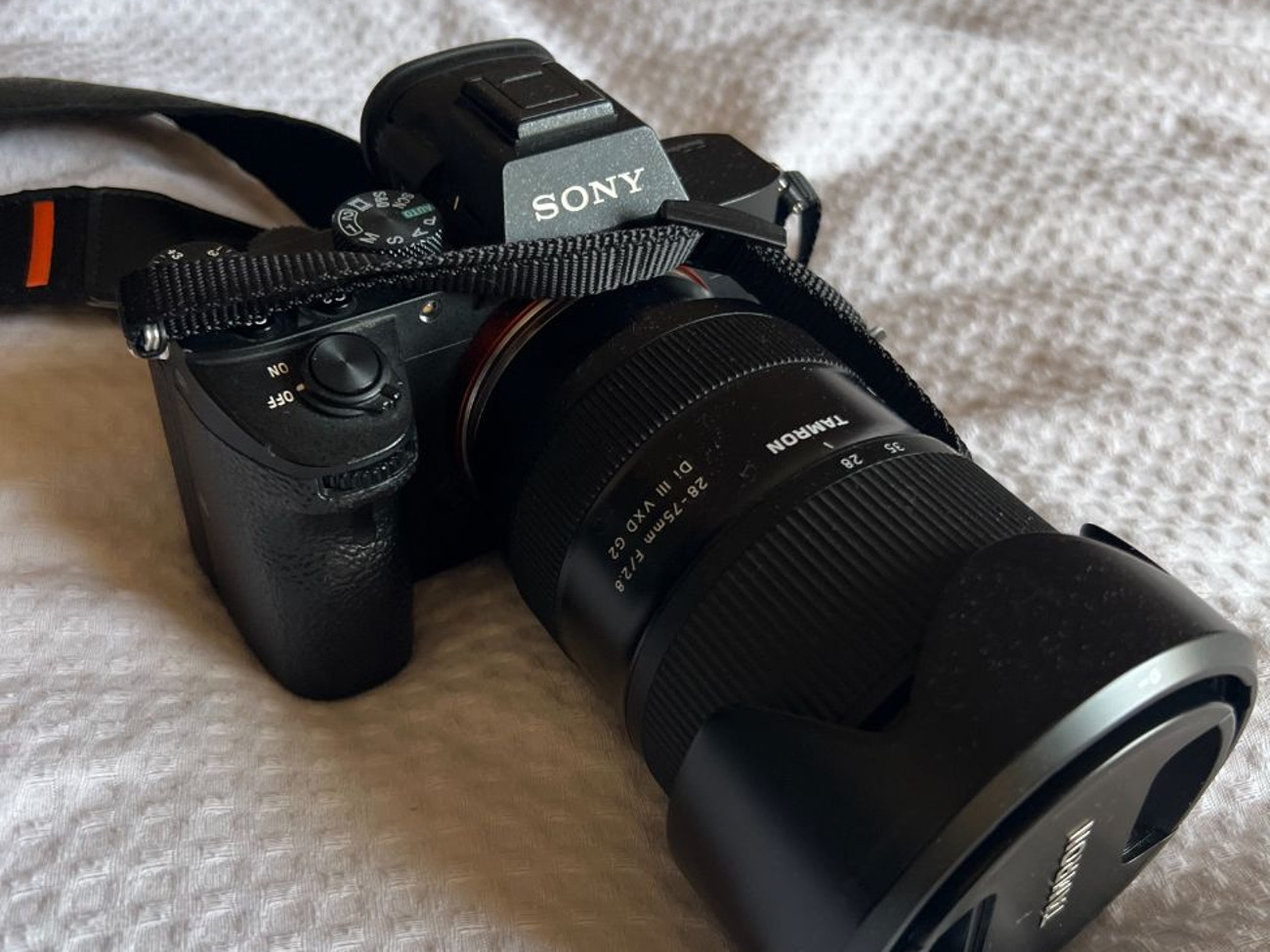 Sony a7iii camera with tamron 28mm - 75mm lens.