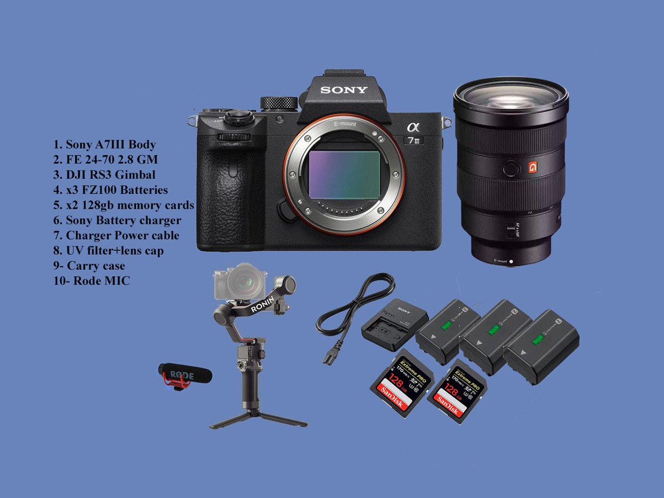 Sony a7iii, sony a7 iii, sony a7 3 plus  dji rs3 gimbal