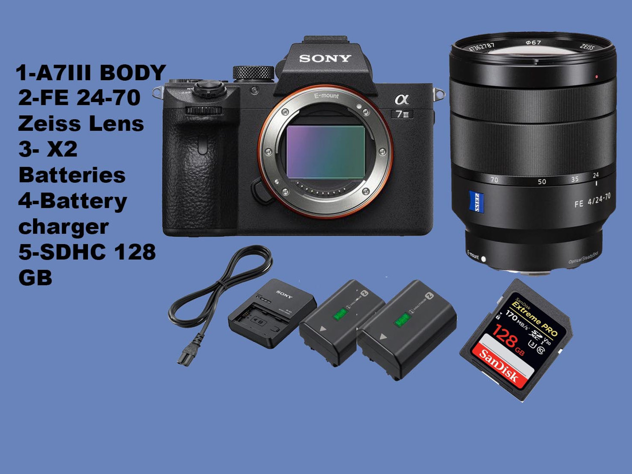 Rent Sony A7III with FE 24-70 F4 Zeiss Lens from Shan R, Lime