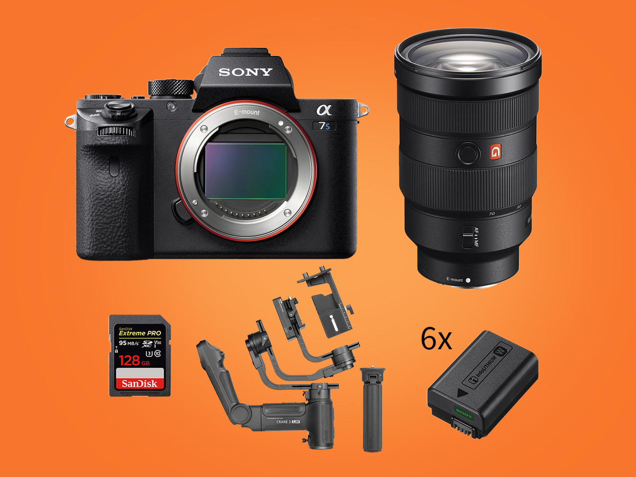 Sony a7s ii 24-70mm gm f2.8 crane 3 stabilizer gimbal