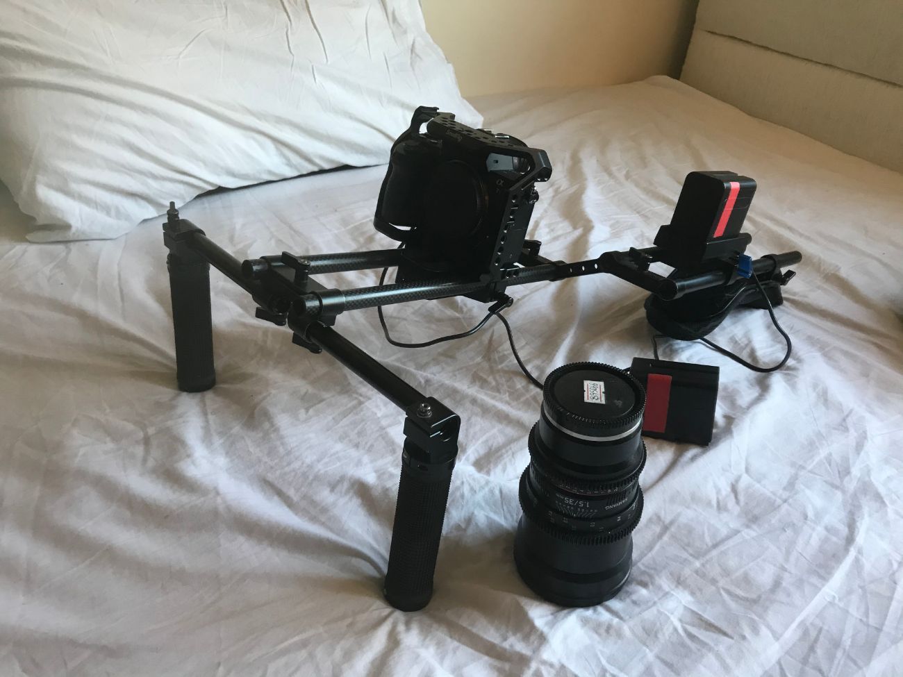 Sony a7s ii kit w/ cage, shoulder rig, any 1 prime lens