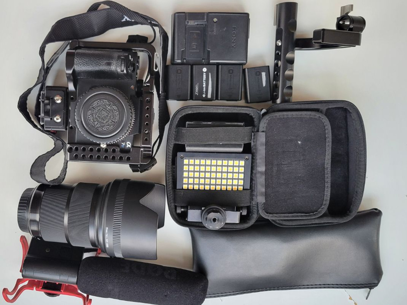 Sony a7s ii with a full kit and backpack